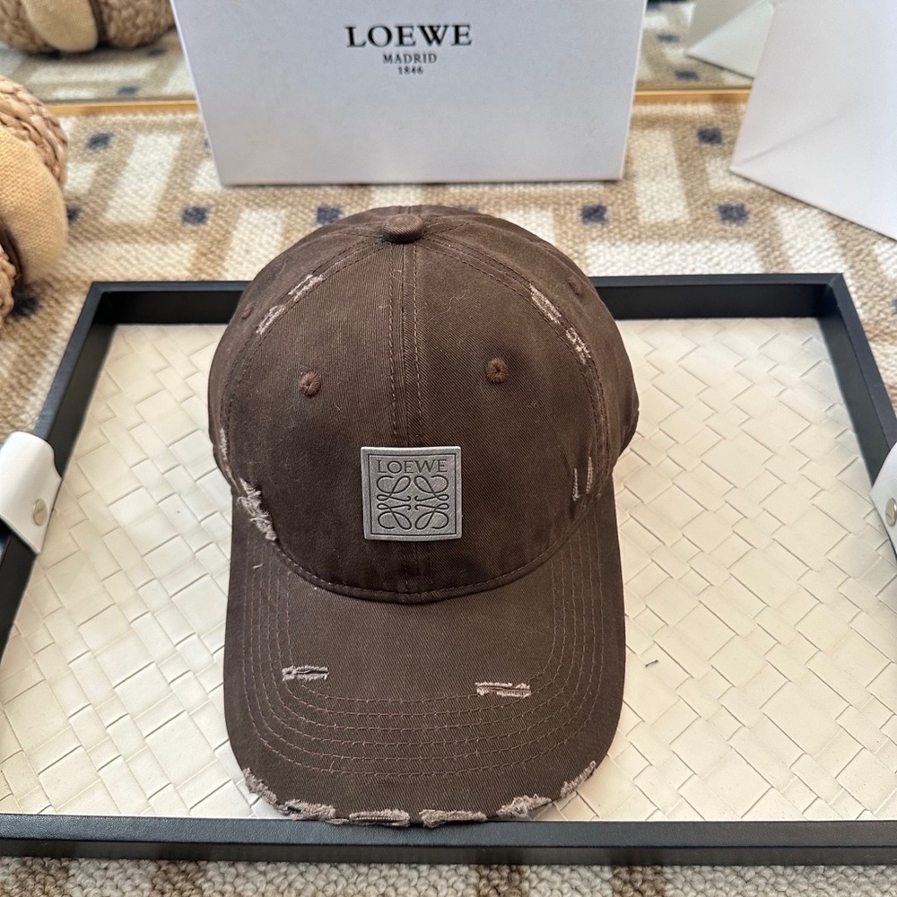 Loewe Distressed Brown Cap